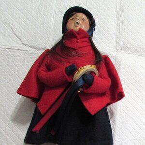 BYERS' CHOICE LTD. "The Carolers" Young Girl Playing the Tambourine  9 1/2" Tall